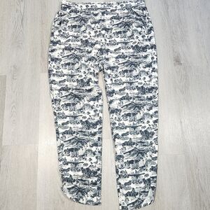 Marine Layer Allison Pant Womens Medium Black White SF Toile AOP Print Relaxed